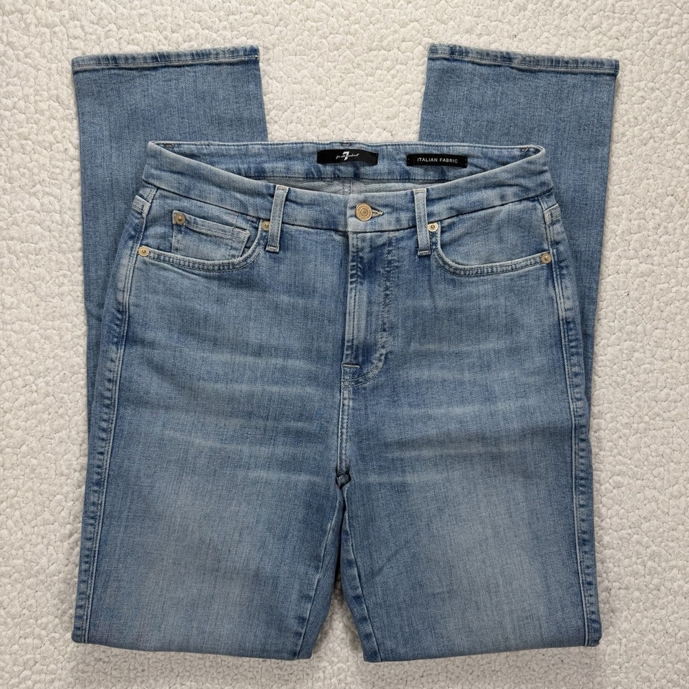 7 For All Mankind Kimmie Straight‎ Jeans Women's 28x31 Italian Fabric Minimalist
